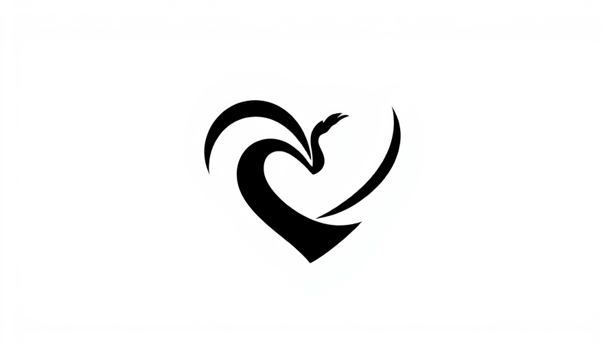 Abstract heart-shaped logo, minimalistic design