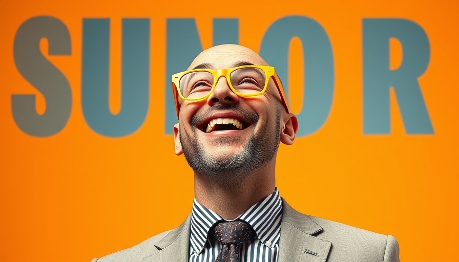 Importance of friendship in business storytelling with cheerful man.