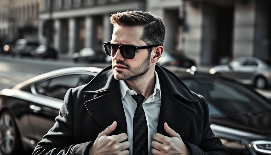 Confident businessman displaying traits of entrepreneurial leaders in dramatic lighting.