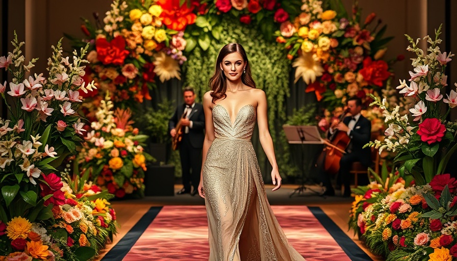 Model in black velvet gown at London Fashion Week September 2025 runway.