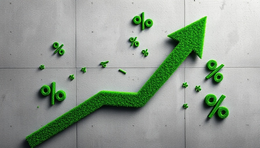 Green arrow with textures symbolizing CAPEX growth