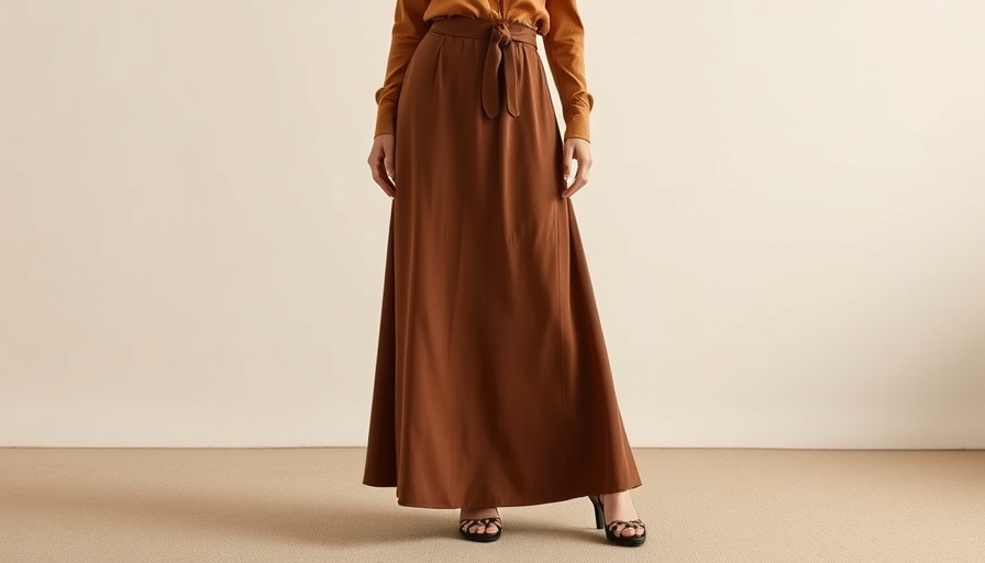 Elegant fashion outfit with brown and leopard print skirt.