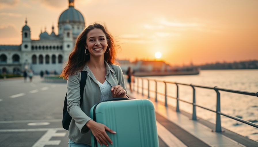 Woman traveling with suitcase near opera house, goal-setting mistakes context