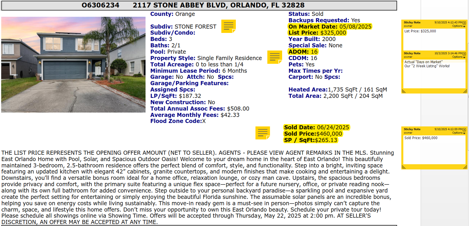 Stone Abbey Blvd sold in 16 days with 2 Week Listing program