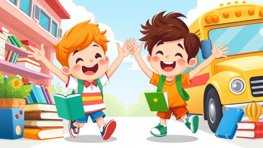Joyful children surrounded by colorful school supplies at family events in Florida