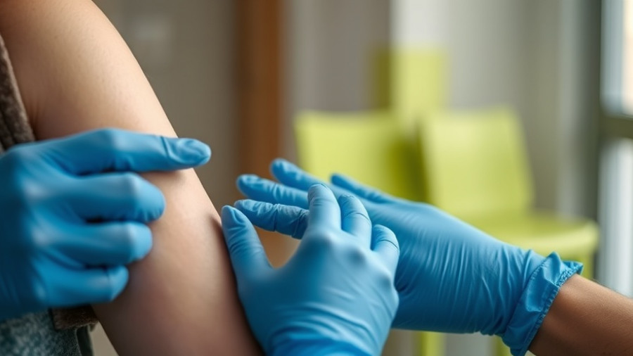 Healthcare worker applying bandage post-vaccination, Fall Vaccine Guide COVID Flu RSV.