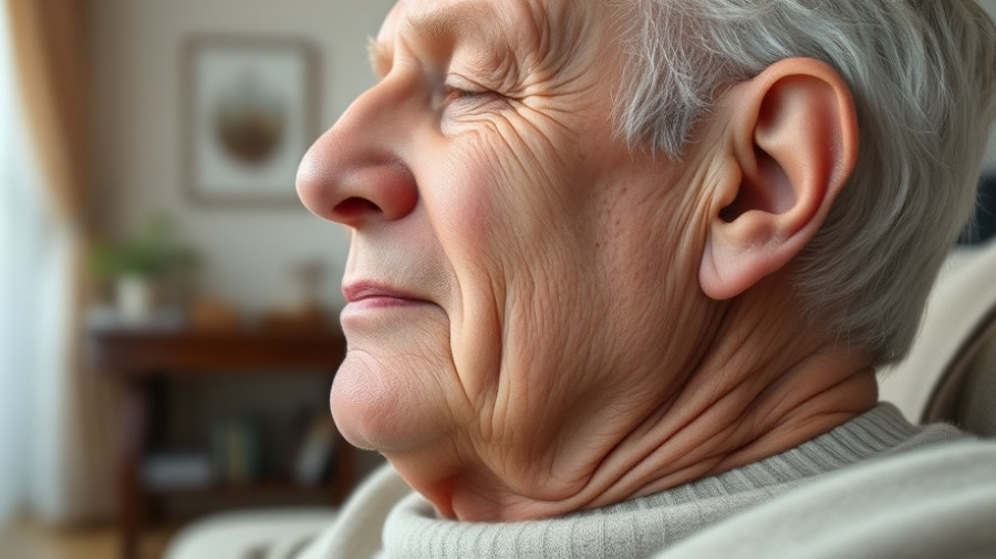 Close-up of cochlear implant for older adult with soft background.