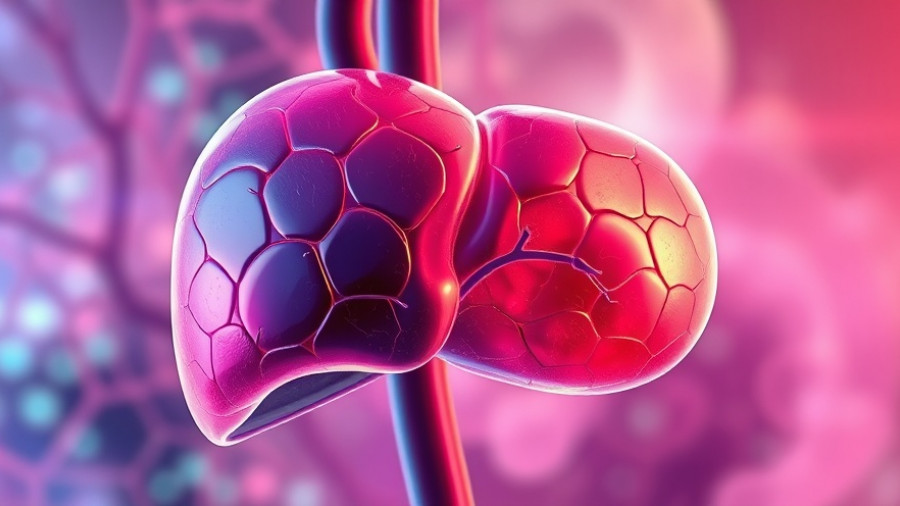 Illustration focusing on liver health in menopause, abstract medical theme.