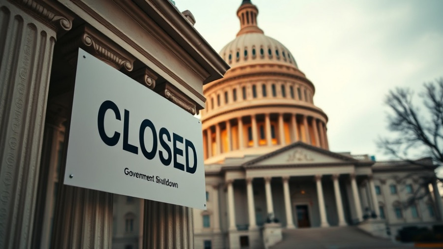 US Capitol with closed sign highlighting government shutdown implications on SNAP benefits.