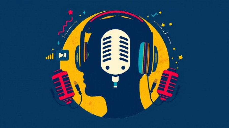 Podcast illustration featuring AI in health care theme.