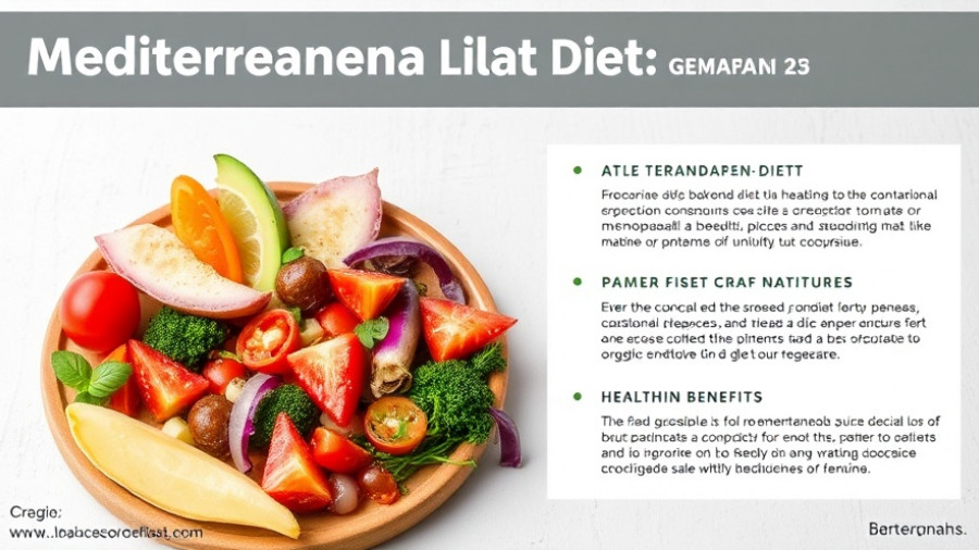 Diagram on Mediterranean diet benefits for women's menopause nutrition.