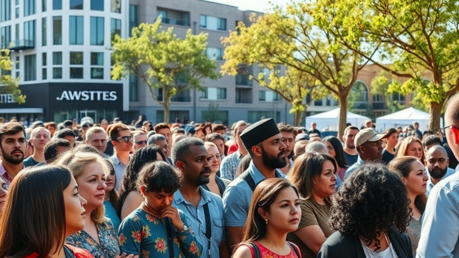 Large outdoor gathering discussing federal loan caps impact on aspiring doctors.