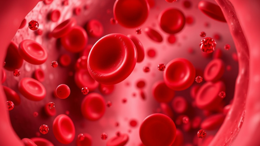 Dynamic red blood cells and CtBP2 molecules in a vein.