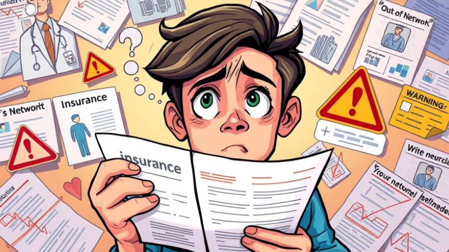 Illustration of person facing out-of-network insurance challenges