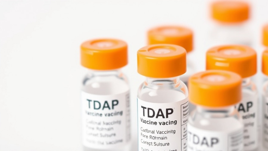Tdap vaccine vials with orange caps in a box amid Louisiana pertussis outbreak delays.