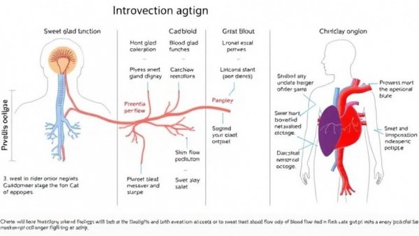 Diagram on circadian rhythm and menopause hot flushes affecting aging physiology.