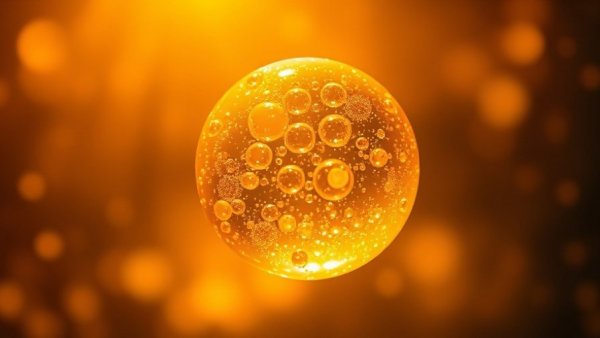 Glowing orb symbolizing reverse aging with cellular cleanup.