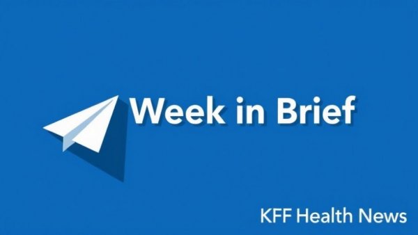 Health care mergers visual concept with a paper airplane and blue background.