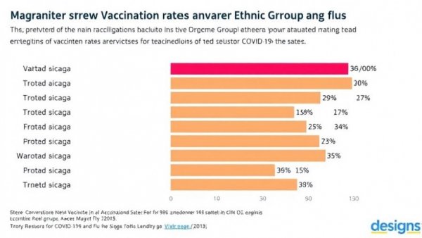 Bar chart showing COVID-19 and flu vaccination rates by ethnicity.
