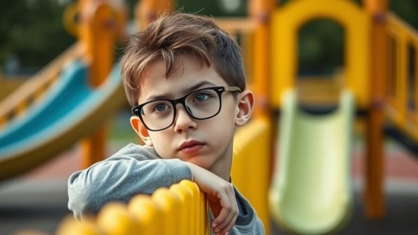 Thoughtful young person by fence at playground related to SNAP work requirements.