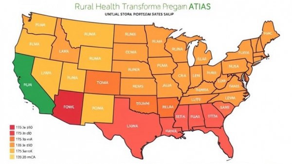 Map showing Rural Health Transformation Program funding application status across U.S.