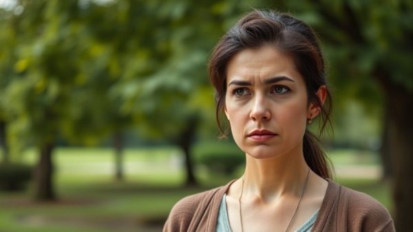 Contemplative woman in Ohio setting, focusing on mental health crisis