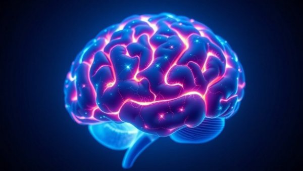 Glowing brain illustration for epilepsy treatment aging brain cells