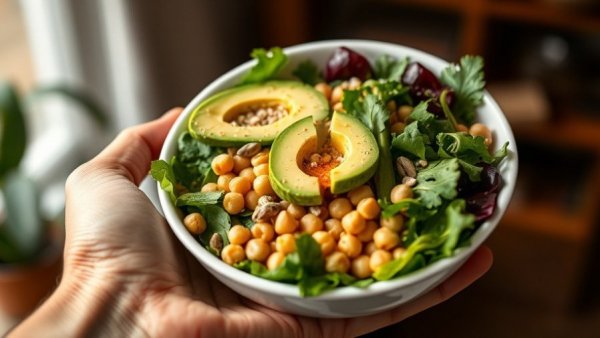 10-Day Hormone Reset Program: healthy bowl of greens and avocado.