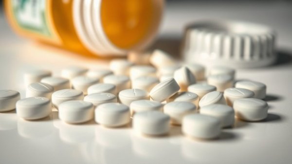 Close-up of ibuprofen tablets on a white surface, cancer risk reduction research.
