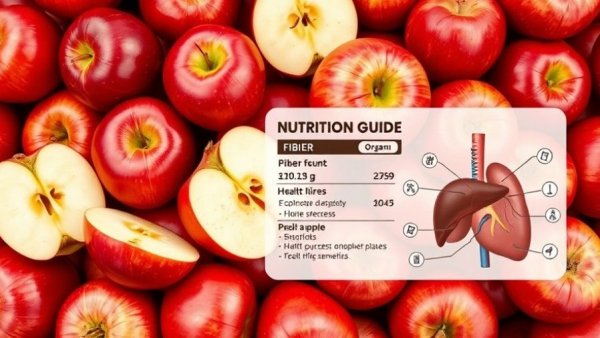 Collage showing apples with nutrition guide and liver effect for gut health in menopause.