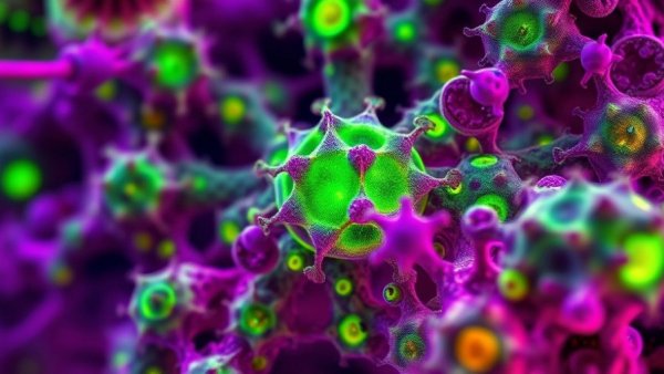 Hidden cellular process driving aging and disease visualized in vibrant colors.