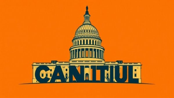 HHS Leadership Changes illustration with Capitol and text on orange.