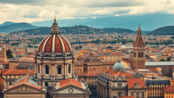 Aerial view of Carson City, illustrating historic architecture and nearby mountains, relevant to the Nevada Public Option Health Plan.