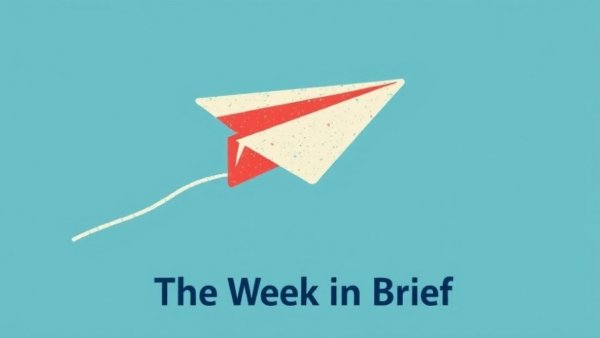 Retro news illustration with paper airplane, KFF branding.