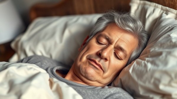 Older man sleeping peacefully, representing healthy lifestyle habits for longevity.