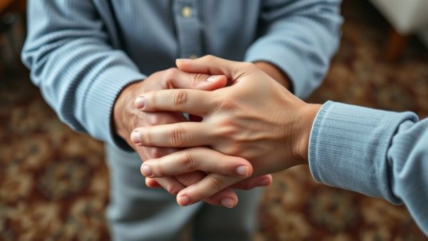 Supportive hands symbolizing post-intensive care syndrome recovery.
