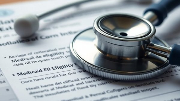 Medicaid eligibility document with stethoscope, highlighting Medicaid work requirements.
