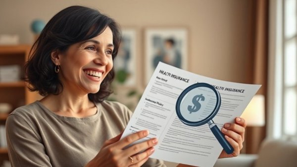 Illustration of health insurance terms explained by a woman.