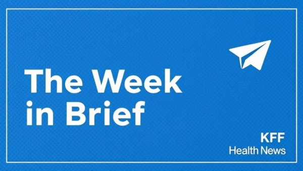 Textured blue graphic with paper airplane and text 'The Week in Brief'.