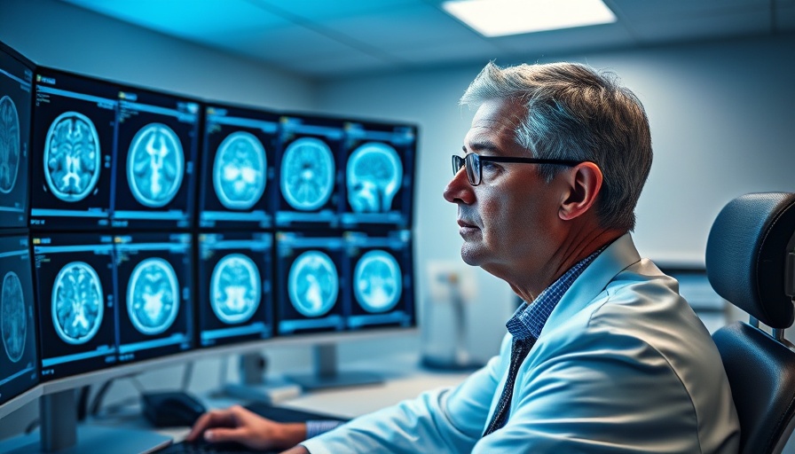 Medical professional reviewing MRI scans for aging prediction.