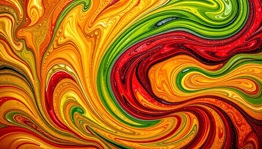 Abstract art with vibrant colors and swirling patterns.