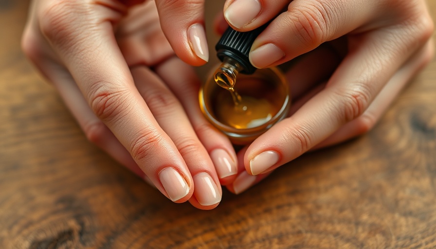 Hands applying oil for brittle nails, Fixes for Brittle Nails During Menopause.