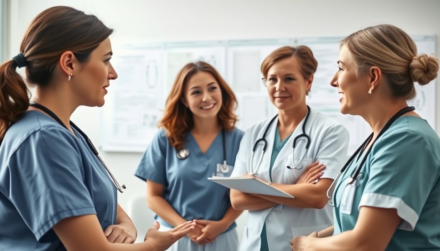 Nurses discussing menopause in a hospital setting.