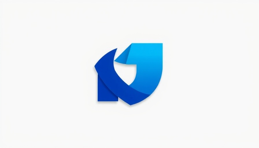 Abstract blue and white logo resembling a course emblem.