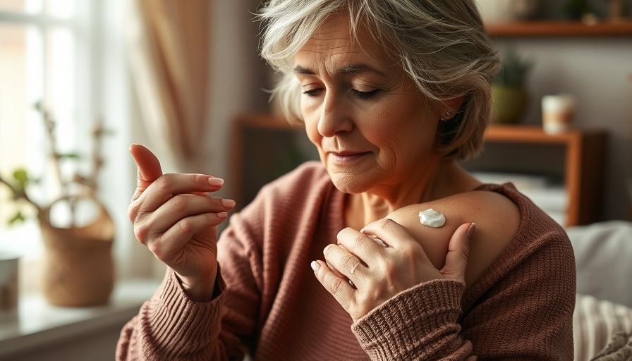 Middle-aged woman applying cream at home, highlighting vaginal estrogen benefits.