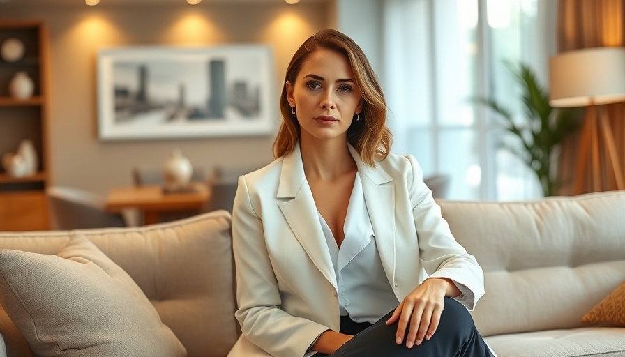 Professional woman seated, illustrating cultural identity and menopause insights.
