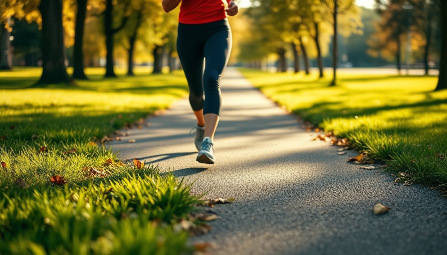 Woman walking energetically in park, highlighting active lifestyle during menopause.