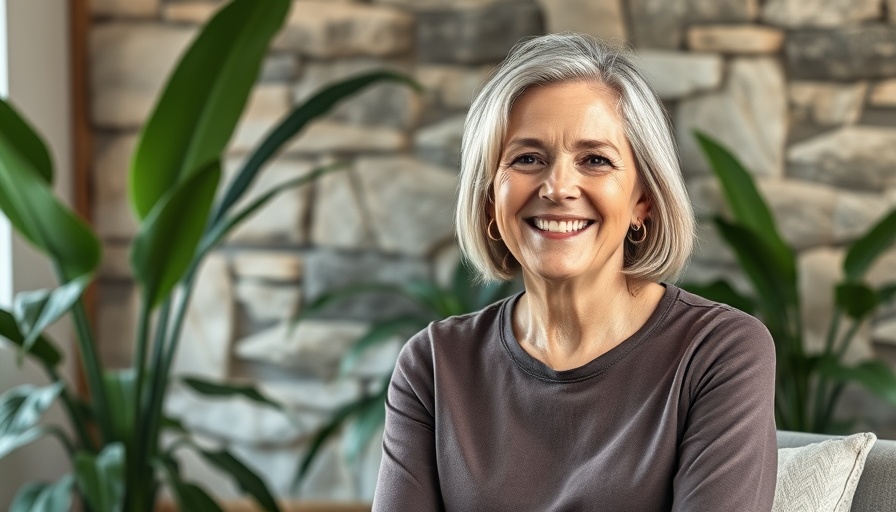Certified MyMT™ Practitioner Support, smiling woman indoors with plants.