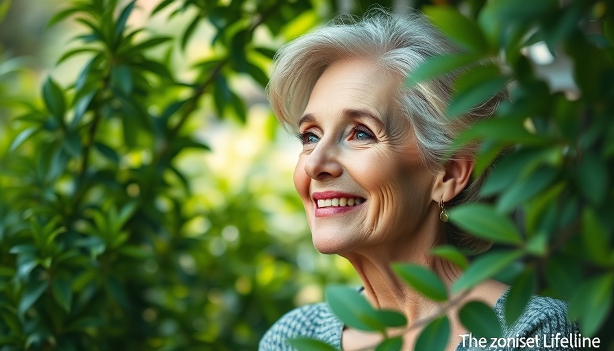 Women in Blue Zones, graceful mature woman in natural setting.