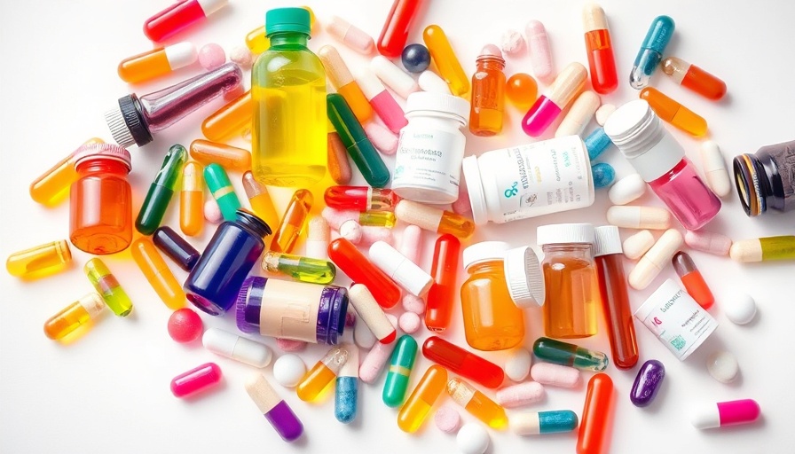 Colorful supplement bottles for women's health on white background.